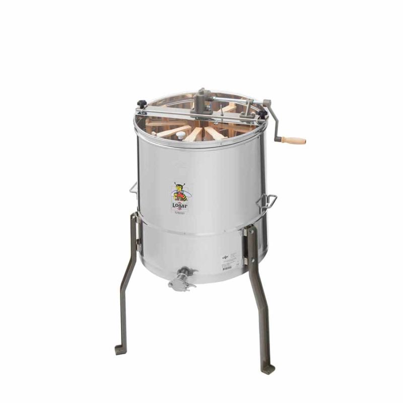 Logar radialna wirówka na 9 ramek, kadź Ø 52 cm, napęd ręczny, ramki 18 x 48 cm