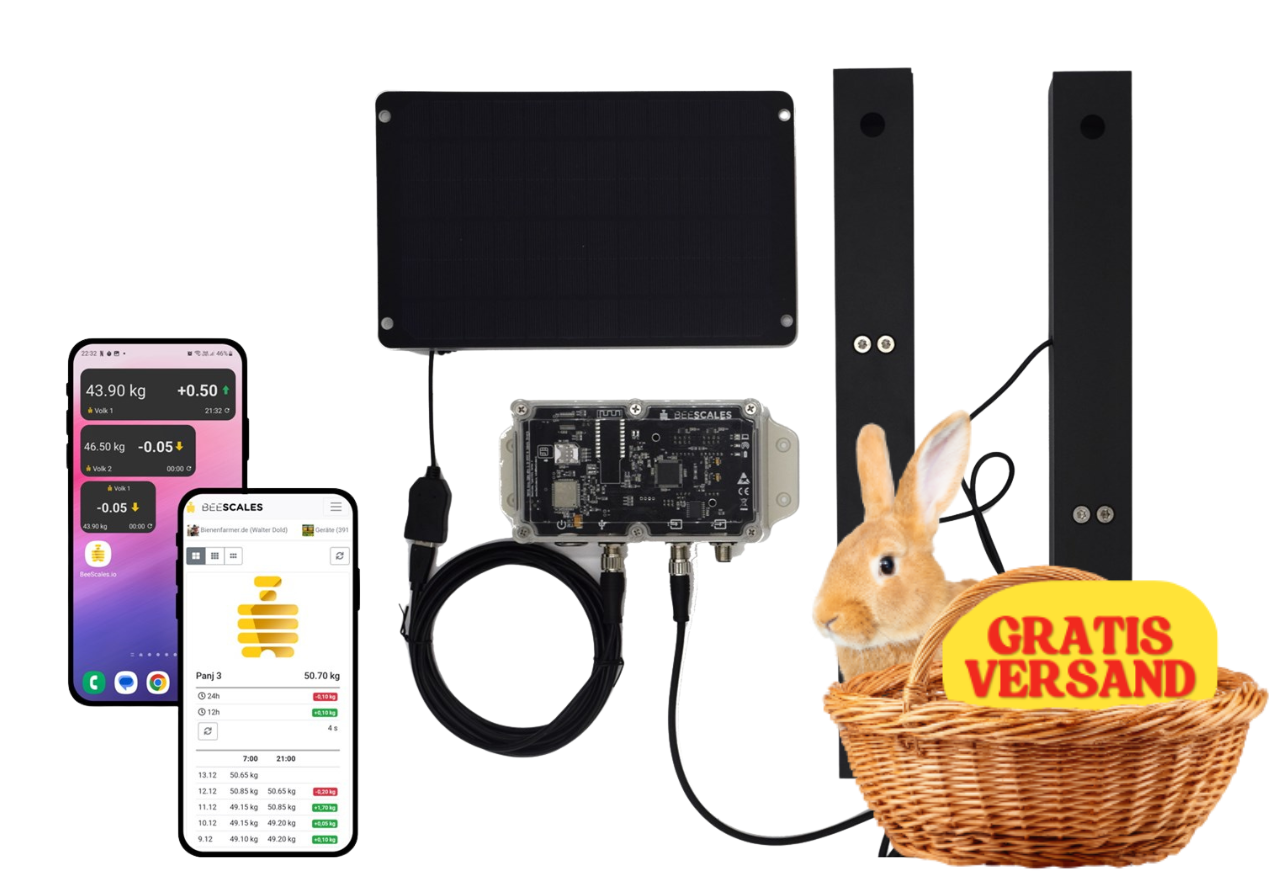 Waga ulowa do monitoringu jednego ula + GPS i alarm przeciwkradzieżowy, 4G NB-IoT