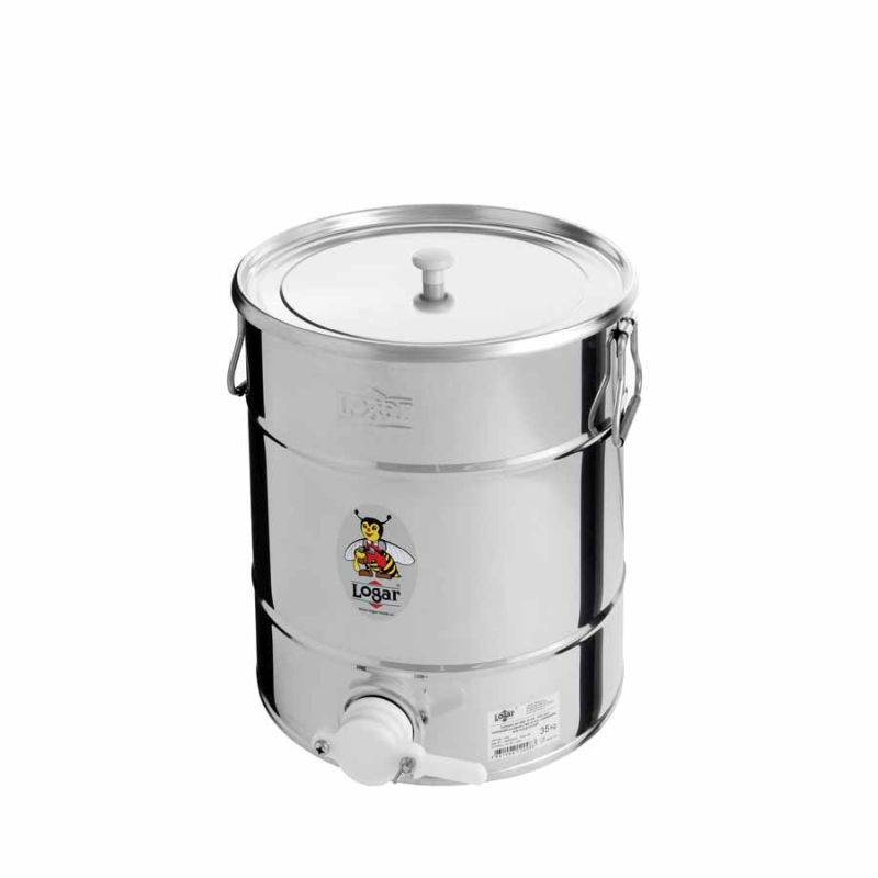 Pojemnik do rozlewu Logar 35 kg, zawór plastikowy