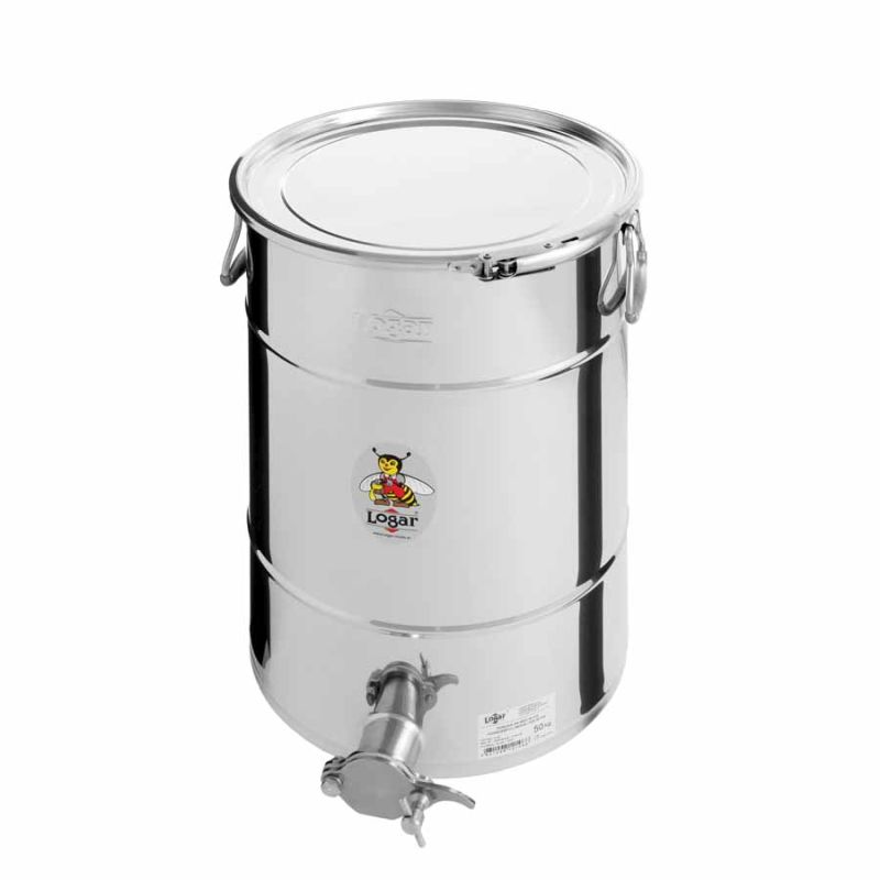 Pojemnik do rozlewu miodu Logar 50 kg z pierścieniem zaciskowym i uszczelką