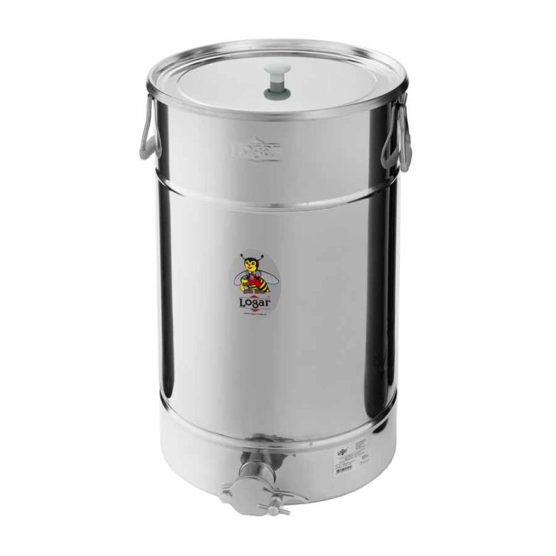 Pojemnik do rozlewu LOGAR® 50 kg z dnem ze spadkiem i pokrywą nasadową
